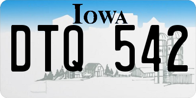 IA license plate DTQ542