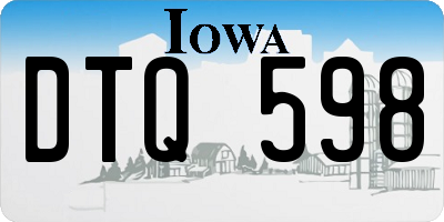 IA license plate DTQ598