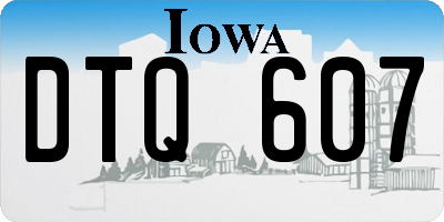 IA license plate DTQ607