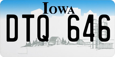 IA license plate DTQ646