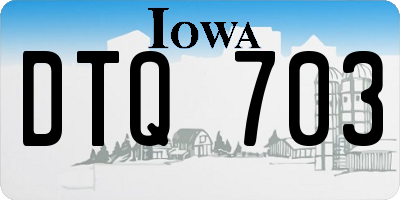 IA license plate DTQ703