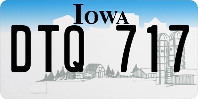 IA license plate DTQ717