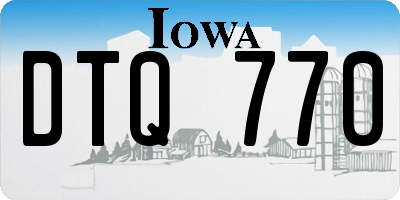 IA license plate DTQ770