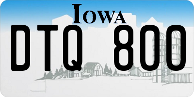 IA license plate DTQ800
