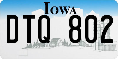 IA license plate DTQ802