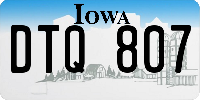 IA license plate DTQ807