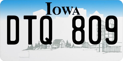 IA license plate DTQ809