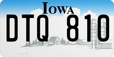 IA license plate DTQ810
