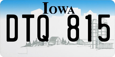 IA license plate DTQ815