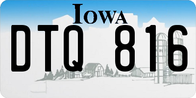 IA license plate DTQ816