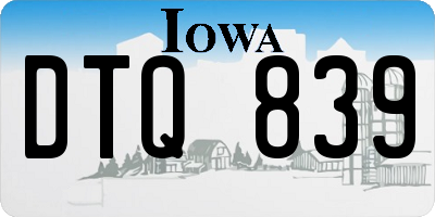 IA license plate DTQ839