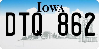 IA license plate DTQ862