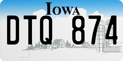 IA license plate DTQ874