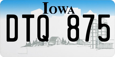 IA license plate DTQ875