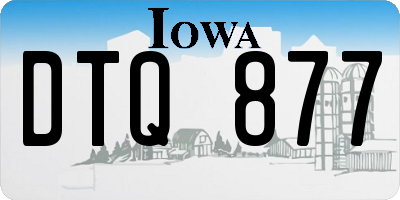 IA license plate DTQ877