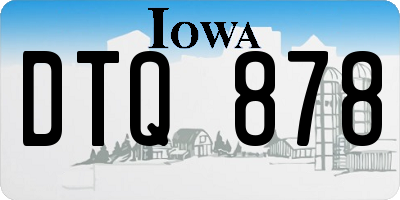 IA license plate DTQ878