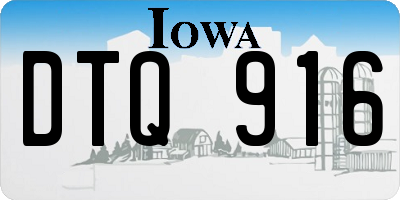 IA license plate DTQ916