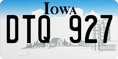 IA license plate DTQ927