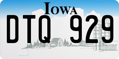 IA license plate DTQ929