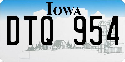 IA license plate DTQ954
