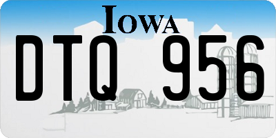 IA license plate DTQ956