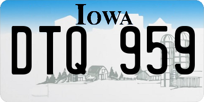 IA license plate DTQ959