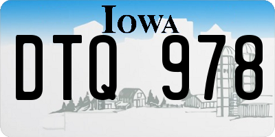 IA license plate DTQ978