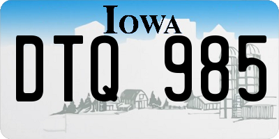 IA license plate DTQ985