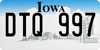 IA license plate DTQ997