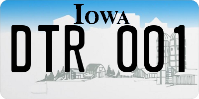IA license plate DTR001