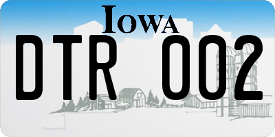 IA license plate DTR002