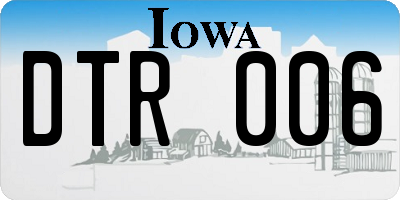 IA license plate DTR006