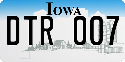 IA license plate DTR007