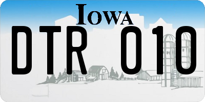 IA license plate DTR010