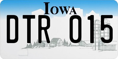 IA license plate DTR015