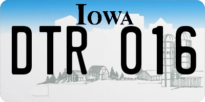 IA license plate DTR016
