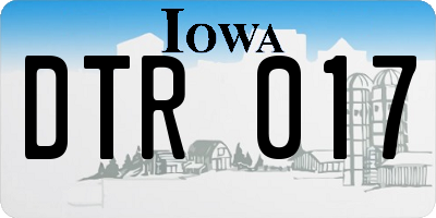 IA license plate DTR017