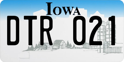 IA license plate DTR021