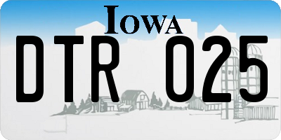 IA license plate DTR025