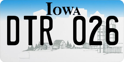IA license plate DTR026