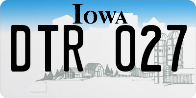 IA license plate DTR027