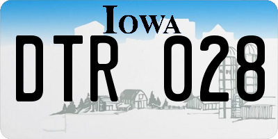 IA license plate DTR028