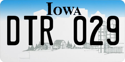 IA license plate DTR029