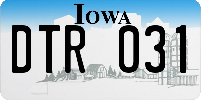 IA license plate DTR031