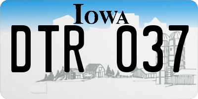 IA license plate DTR037