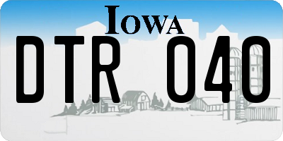 IA license plate DTR040