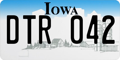 IA license plate DTR042