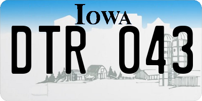 IA license plate DTR043