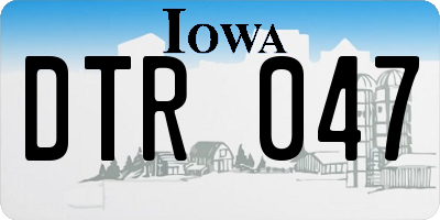 IA license plate DTR047
