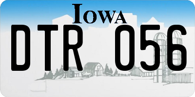IA license plate DTR056